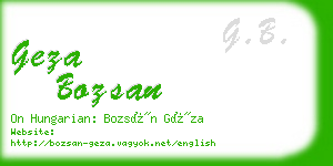 geza bozsan business card